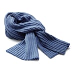 Men ribbed scarf Medium blue