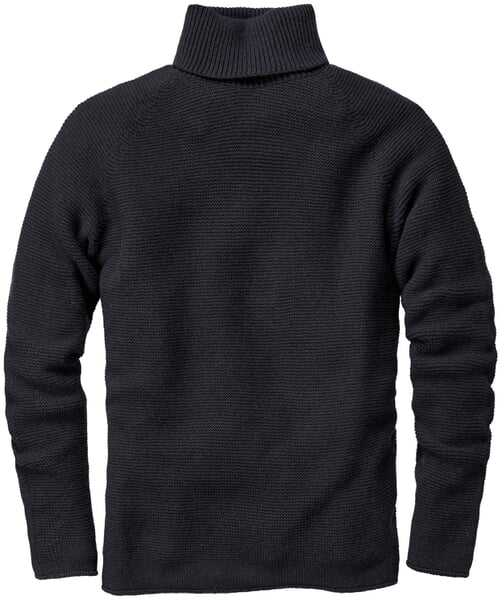 Mens turtleneck sweater Black-blue
