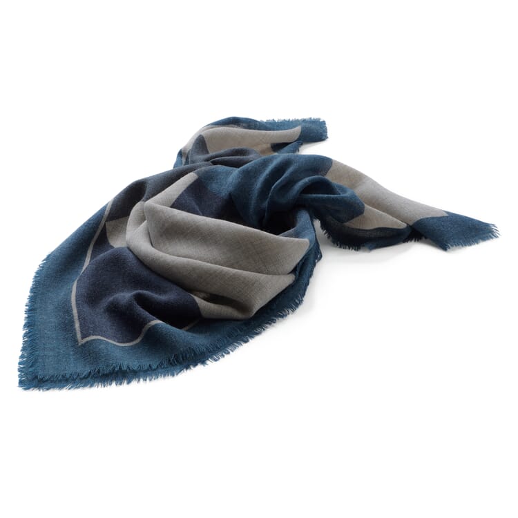 Ladies scarf patterned, Blue-Grey