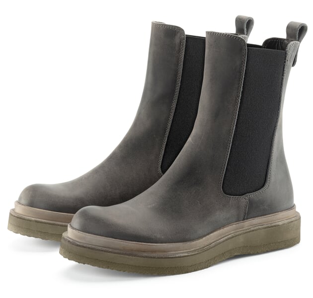 Women’s Leather Boots Gray
