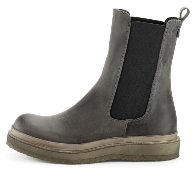 Leren damesboot Grijs
