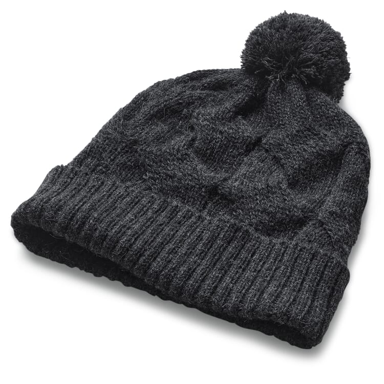 Strikket hue til damer Royal Alpaca, Anthracite