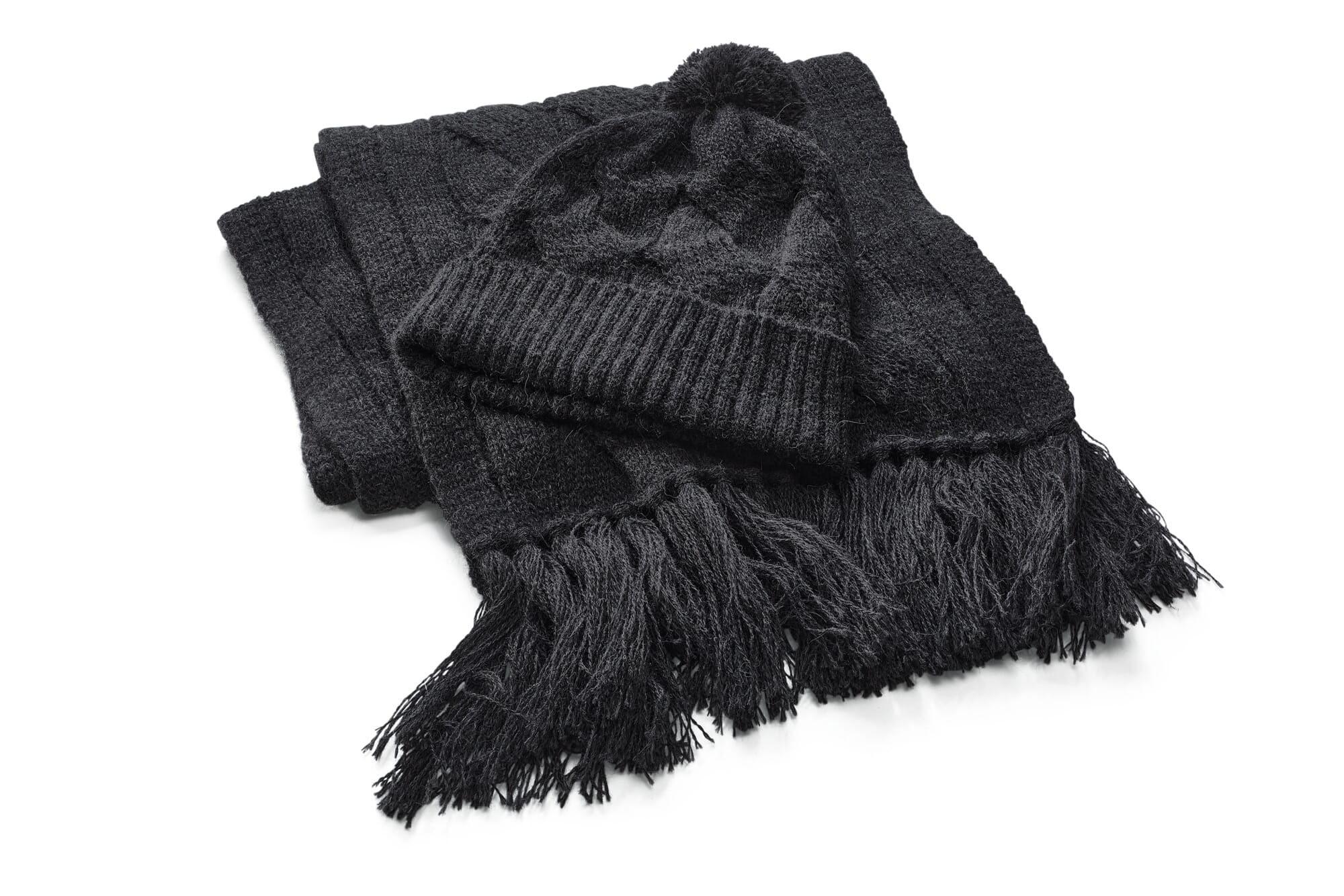 Ladies knitted scarf Royal Alpaca Anthracite Manufactum