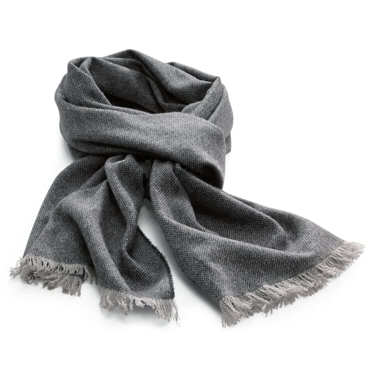Cashmere-tørklæde til mænd, Grå-sort