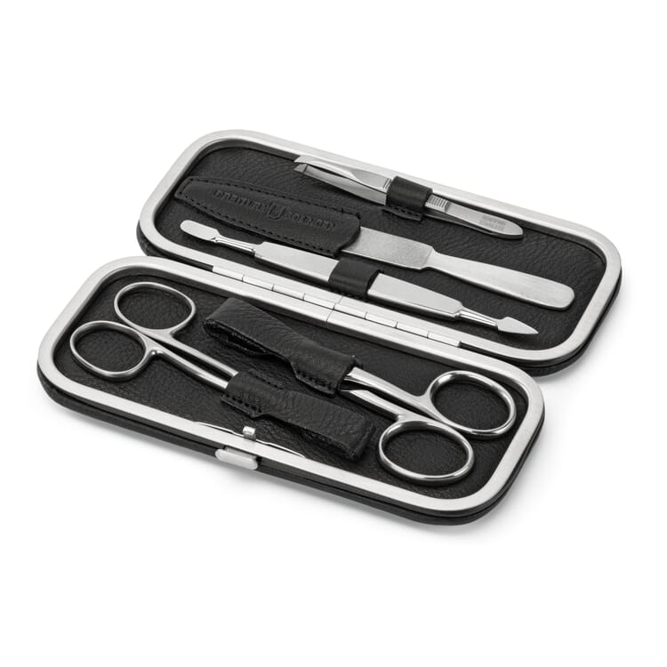 Étui cadre manucure en cuir de vache