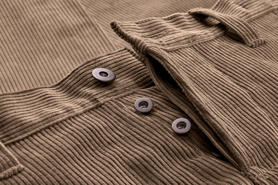 Herren-Cordchino Braunbeige, Detailsicht