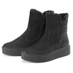 Bota de nobuk forrada para mujer Negro
