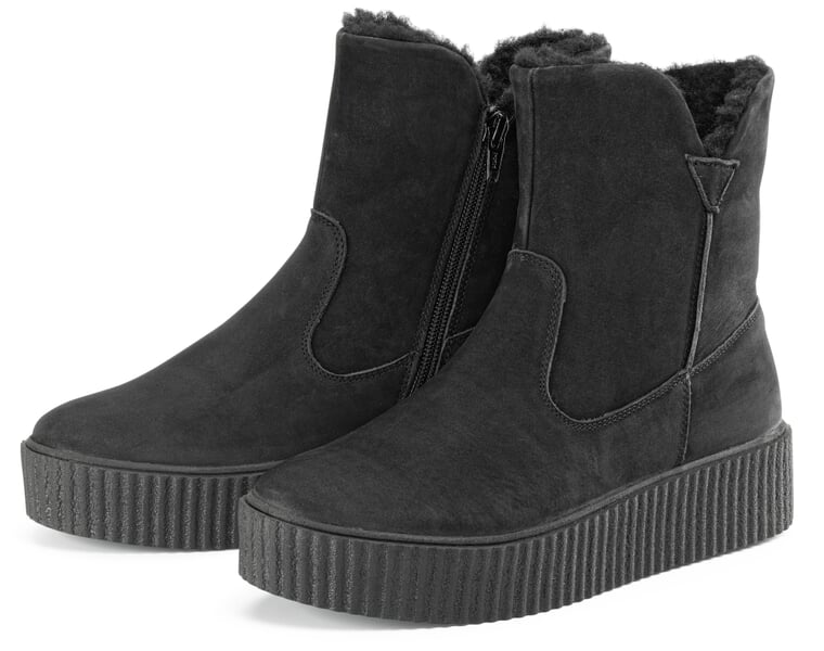 Damen-Nubukboot gefüttert Schwarz