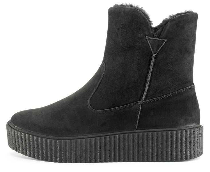 Bottes en nubuck pour femme, doublées Noir