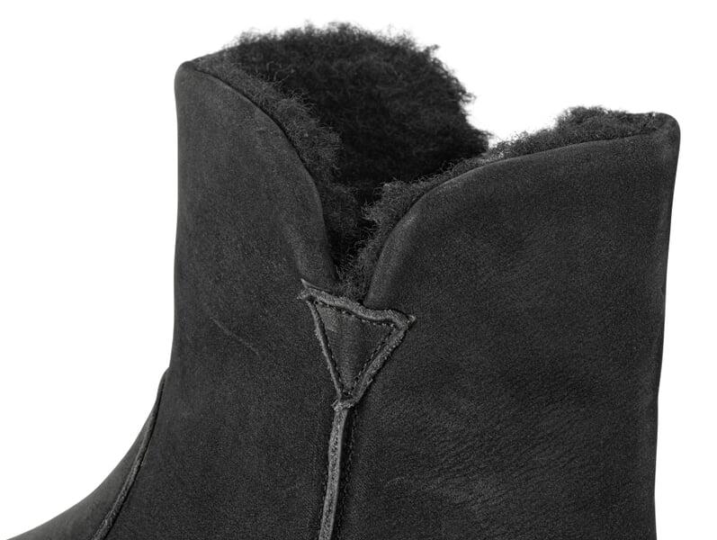 Bottes en nubuck pour femme, doublées Noir, vue détaillée