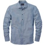 Herenshirt visgraatmotief Medium blauw