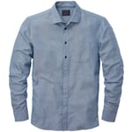 Men's herringbone shirt Mid Blue