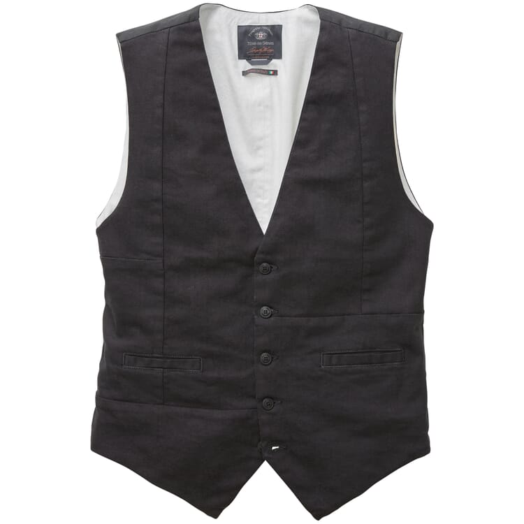 Men's vest asymmetrical, Blue Black