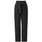 Ladies pants paperbag Black