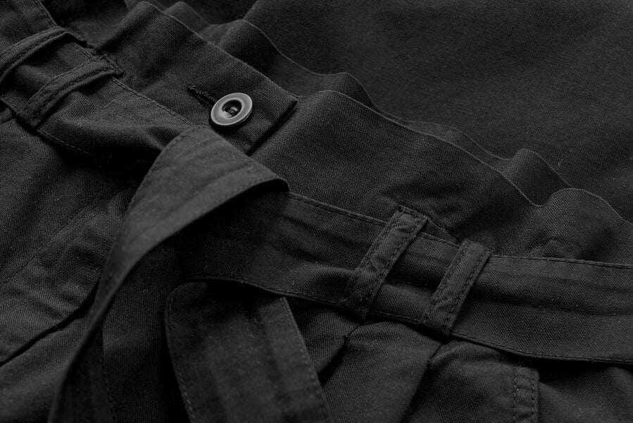 Ladies pants paperbag Black, close-up
