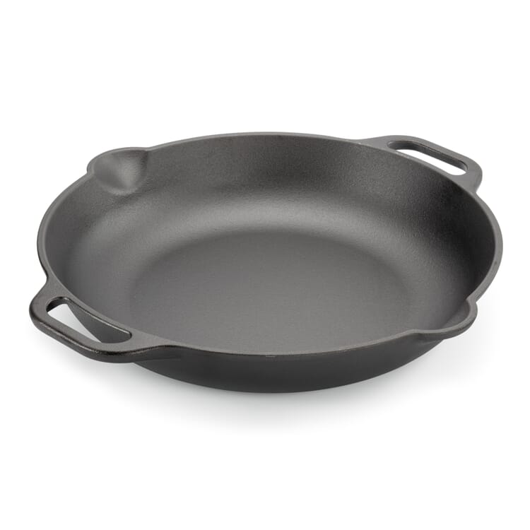 Large cast iron pan with handles