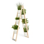 Plant ladder for indoor and outdoor White