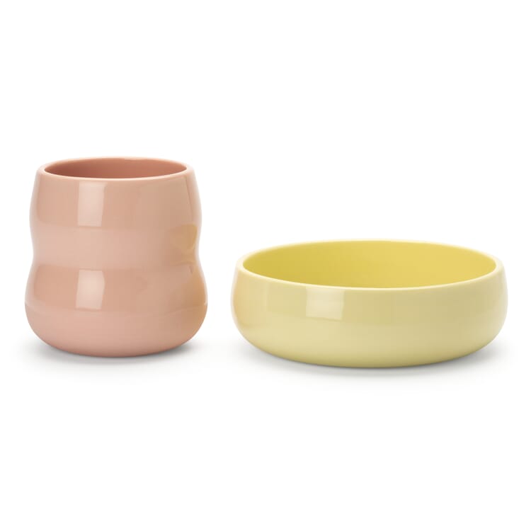 Set children's tableware porcelain, Rosé Lime