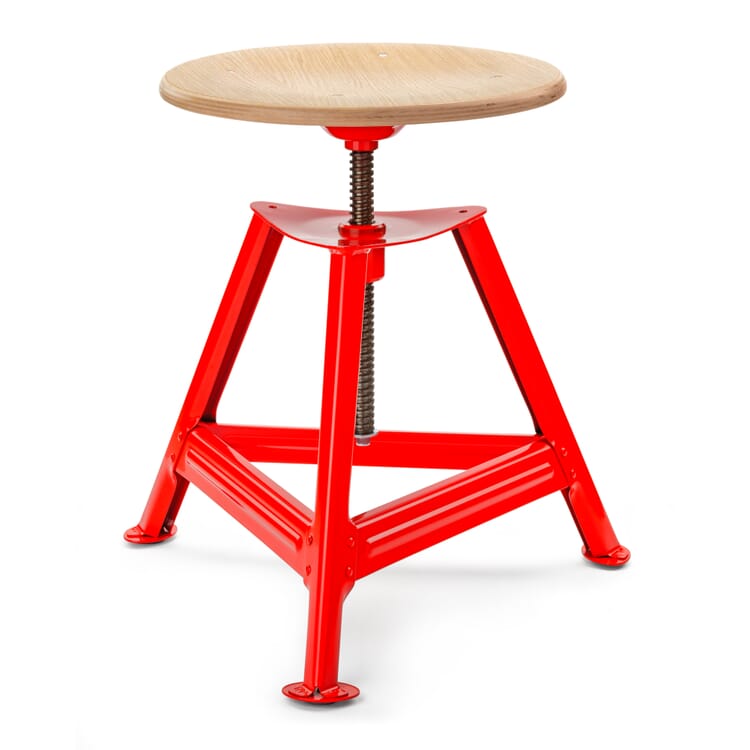 Tabouret Chemnitz, réglable en hauteur, RAL 3026 Rouge clair brillant
