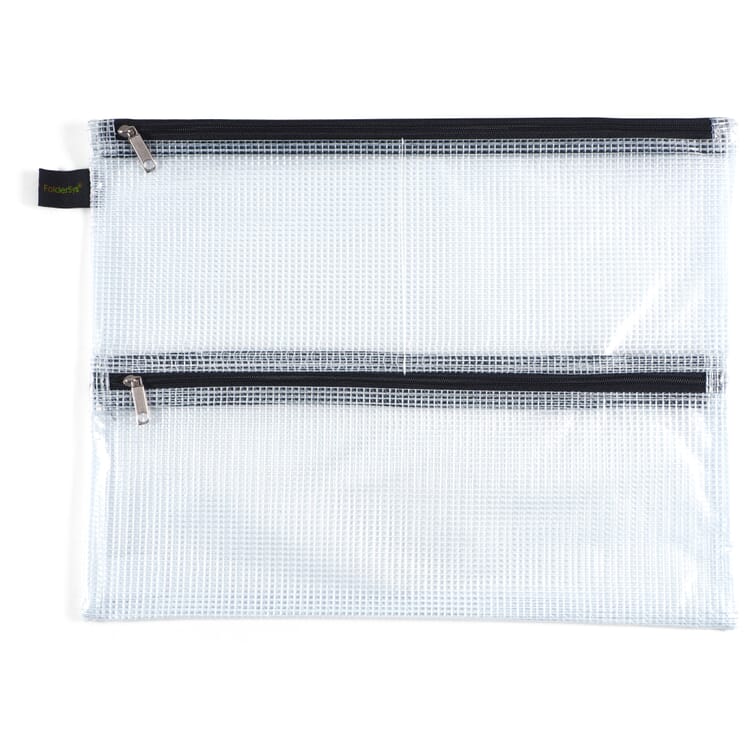 Estuche de malla con varias compartimentos»