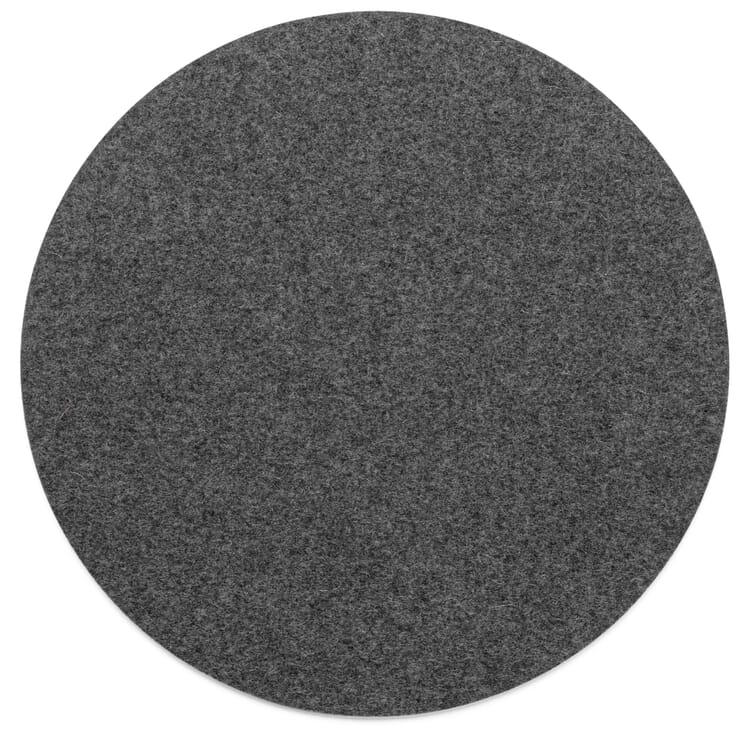Coussin d'assise en feutre Rond, Gris foncé