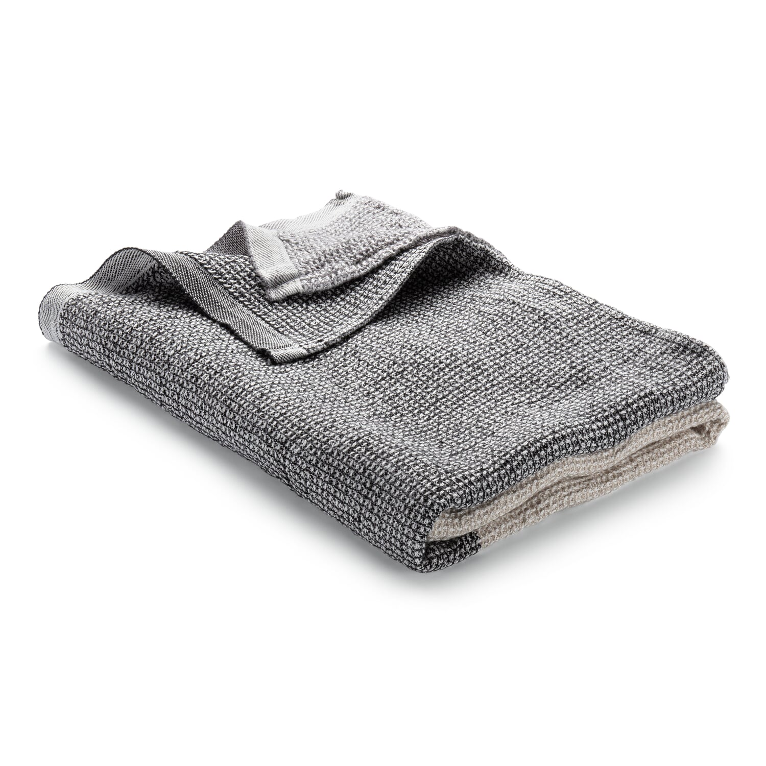 Guest Towel Waffle Piqué Half Linen, Light gray