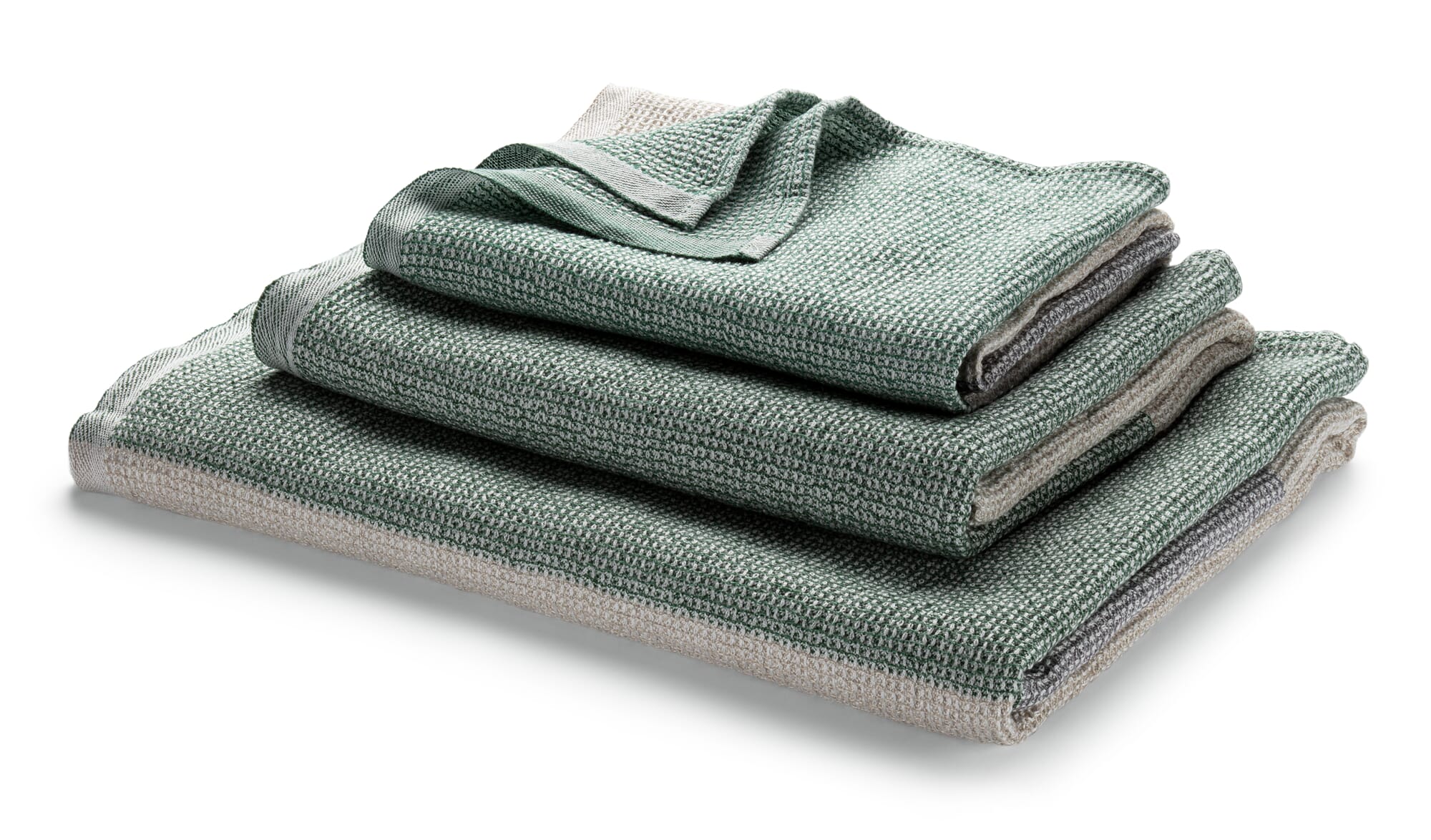 Towel Waffle Piqué Lyocell Linen, Nature green light gray, Shower Towel |  Manufactum