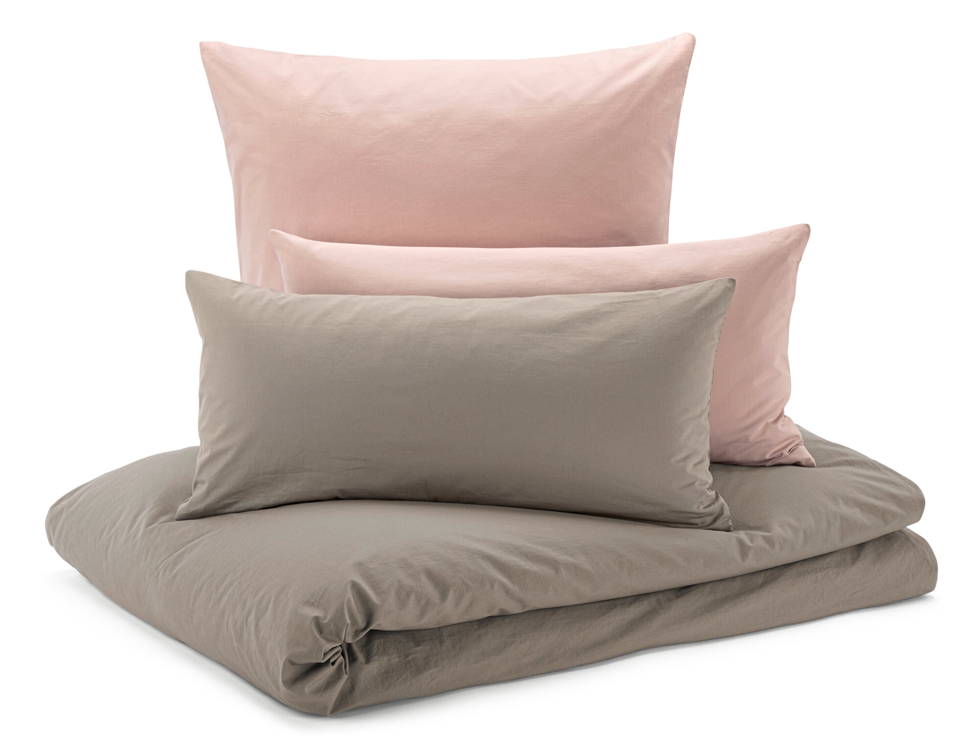 Kopfkissenbezug Baumwolle, Taupe, 80 × 80 cm