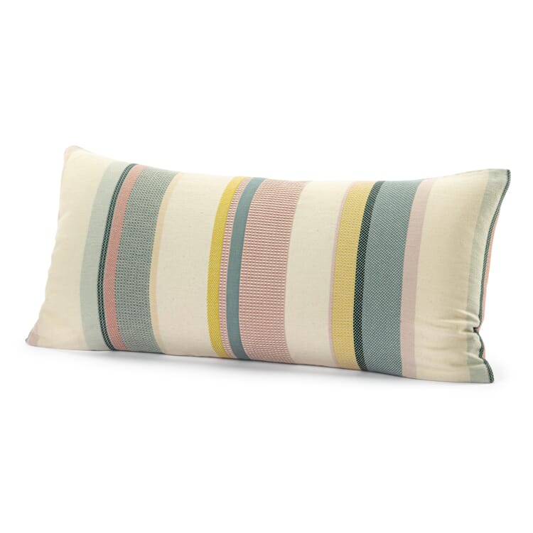 Funda de almohada con rayas en relieve, Azul petróleo y amarillo