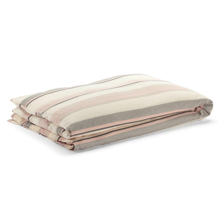 Duvet cover structure stripes, Pink-Grey