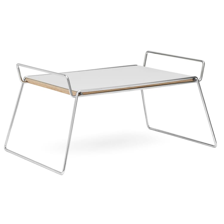 Tray and Table Bloch, Chrome-Light Grey