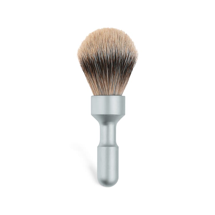 Shaving brush matt chrome plated