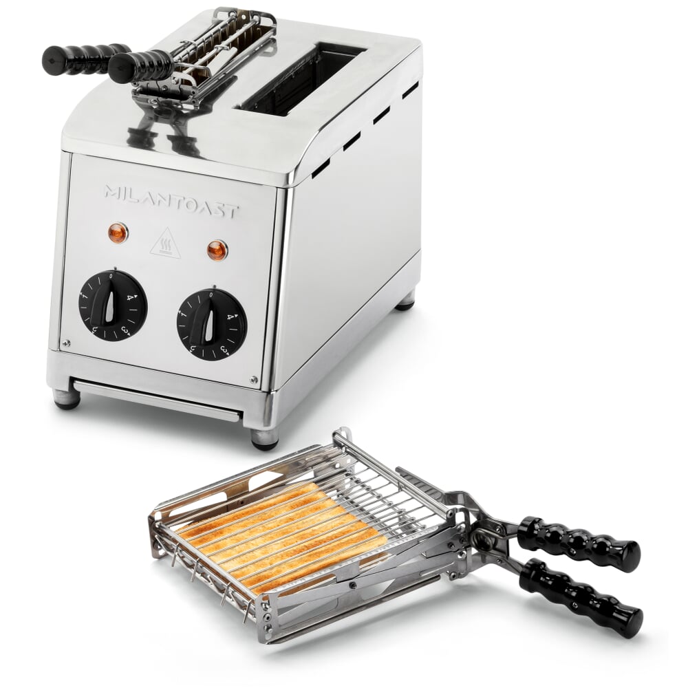 Milantoast Klassischer Sandwichtoaster mit Zangen, Edelstahl, Aluminium
