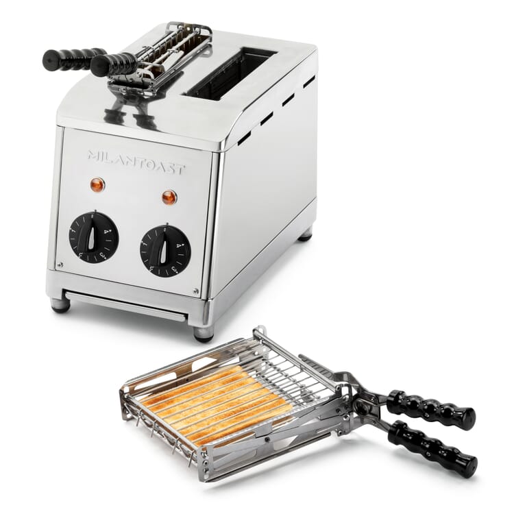 Classic sandwich toaster with tongs, Stainless steel