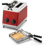 Classic sandwich toaster with tongs Red