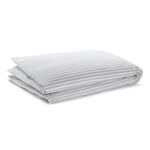 Comforter cover half linen striped White-Grey 135 × 200 cm