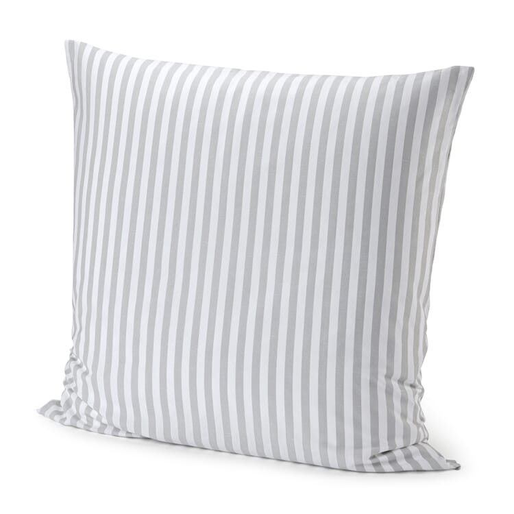 Pillowcase half linen striped, White-Grey