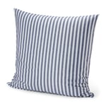 Taie d'oreiller en lin mélangé rayé Bleu-gris 80 × 80 cm