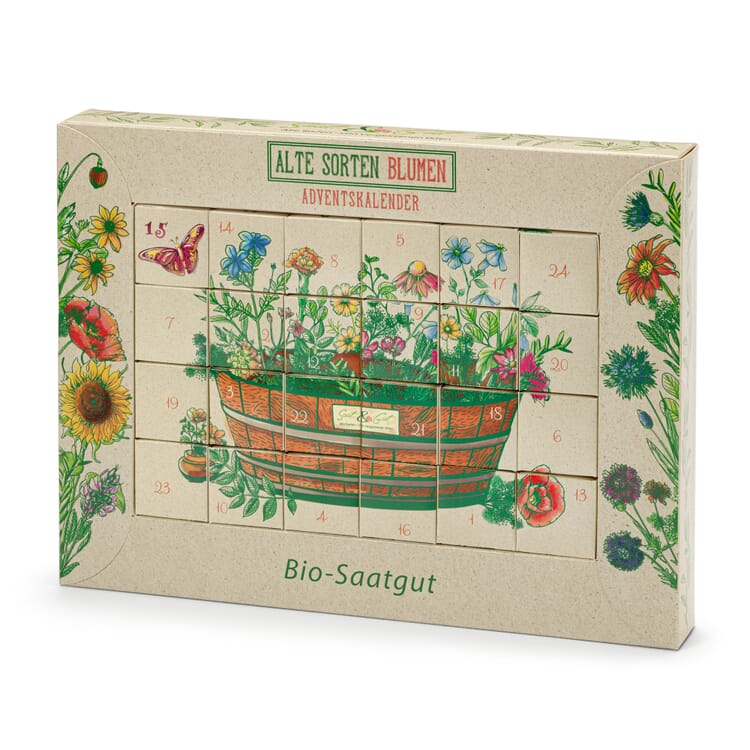 Calendrier de l'Avent de graines bio « Fleurs historiques »