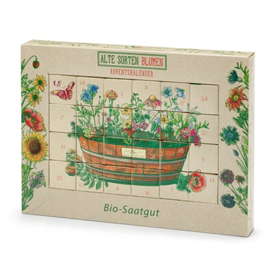 Saatgut-Adventskalender Historische Blumen | Manufactum