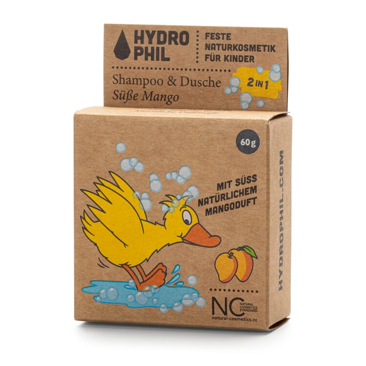 Vaste shampoo en douchegel voor kinderen, Mango