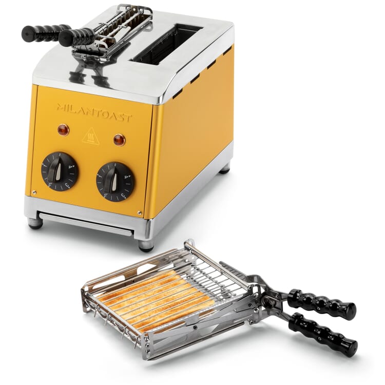 Classic sandwich toaster with tongs, Gold-Coloured