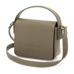 Ladies cowhide bag hand stitched Taupe