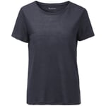 Damen-Leinen-T-Shirt Dunkelblau