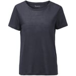 Dames-T-shirt in linnen Donkerblauw