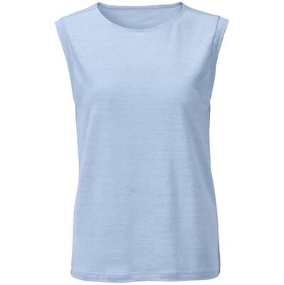 Commissie hulp in de huishouding beproeving Dames linnen shirt zonder mouwen, Lichtblauw | Manufactum