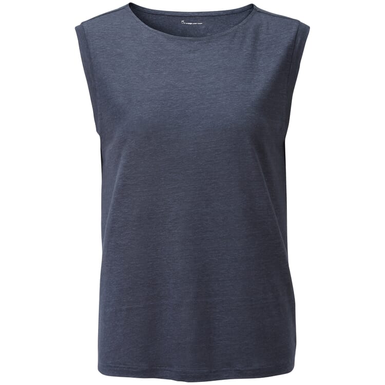 Ladies' linen shirt sleeveless, Dark blue