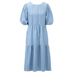 Dames Jurkje met pofmouwtjes Bleu