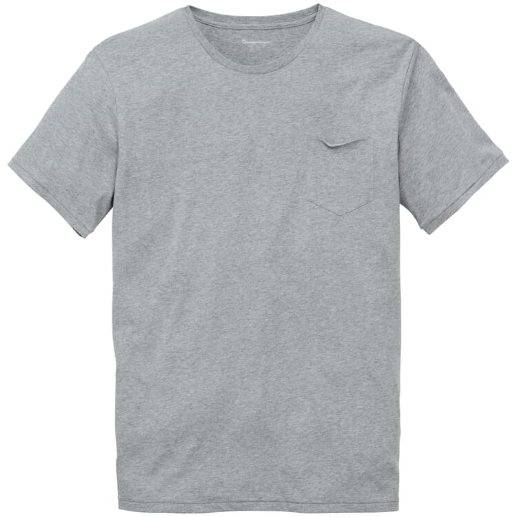 Mens T-shirt Chest Pocket, Grey melange