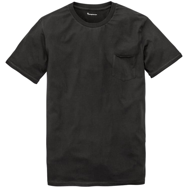 Heren T-shirt borstzak, Zwart